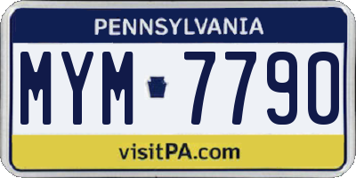 PA license plate MYM7790