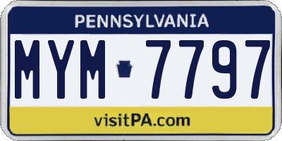 PA license plate MYM7797