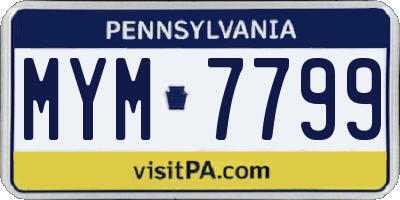 PA license plate MYM7799