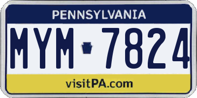 PA license plate MYM7824