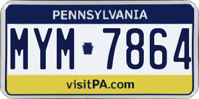 PA license plate MYM7864