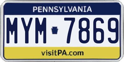 PA license plate MYM7869