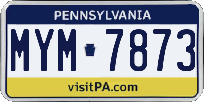 PA license plate MYM7873