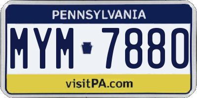 PA license plate MYM7880