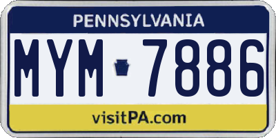 PA license plate MYM7886