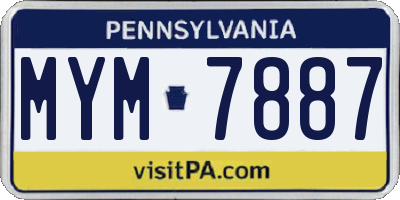 PA license plate MYM7887