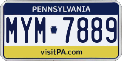 PA license plate MYM7889
