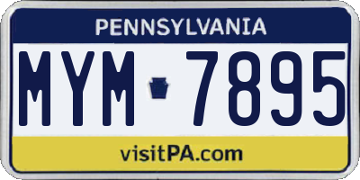 PA license plate MYM7895