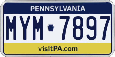 PA license plate MYM7897