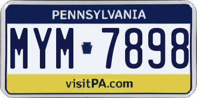 PA license plate MYM7898