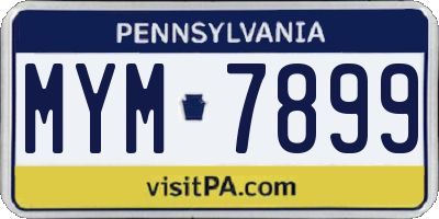 PA license plate MYM7899
