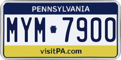 PA license plate MYM7900