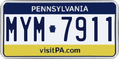 PA license plate MYM7911