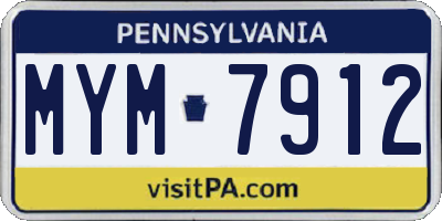 PA license plate MYM7912