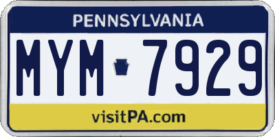 PA license plate MYM7929