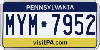 PA license plate MYM7952