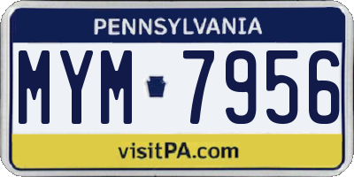 PA license plate MYM7956