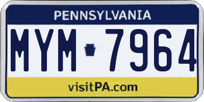 PA license plate MYM7964