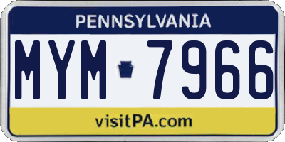 PA license plate MYM7966