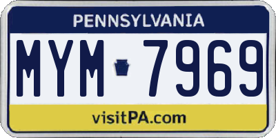 PA license plate MYM7969