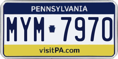 PA license plate MYM7970