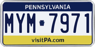PA license plate MYM7971