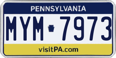 PA license plate MYM7973