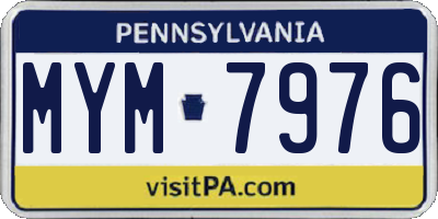 PA license plate MYM7976