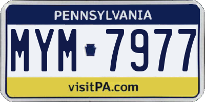PA license plate MYM7977