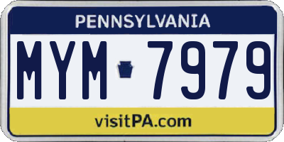PA license plate MYM7979