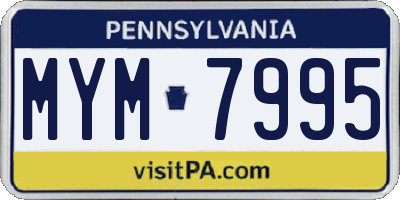 PA license plate MYM7995