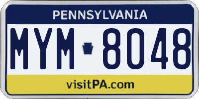 PA license plate MYM8048