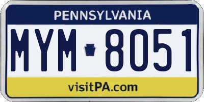 PA license plate MYM8051