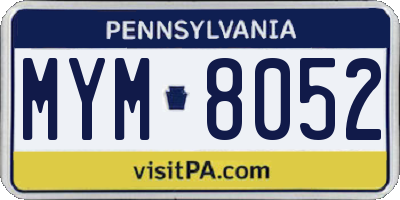 PA license plate MYM8052