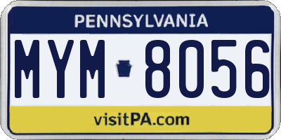 PA license plate MYM8056