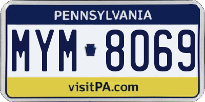 PA license plate MYM8069