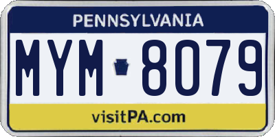 PA license plate MYM8079