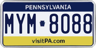 PA license plate MYM8088