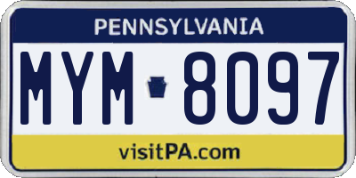 PA license plate MYM8097