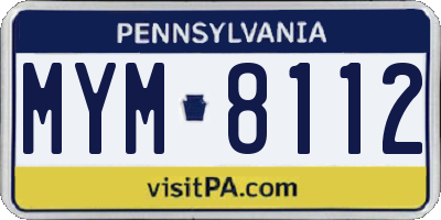 PA license plate MYM8112