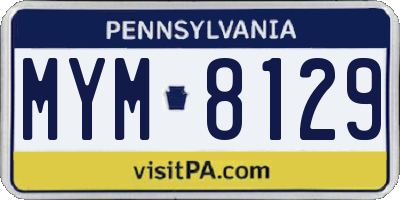 PA license plate MYM8129