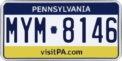 PA license plate MYM8146