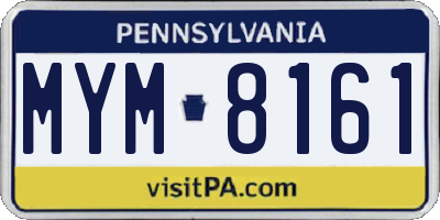 PA license plate MYM8161