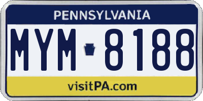 PA license plate MYM8188