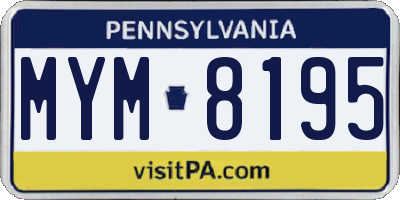 PA license plate MYM8195