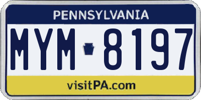 PA license plate MYM8197