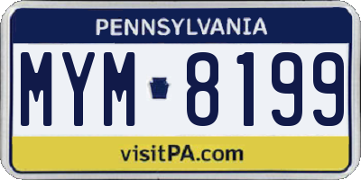 PA license plate MYM8199