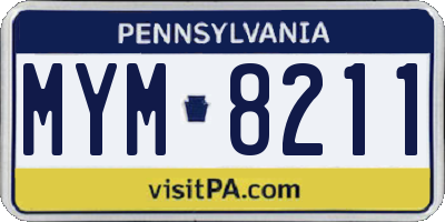 PA license plate MYM8211