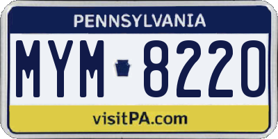 PA license plate MYM8220