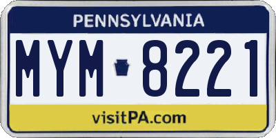 PA license plate MYM8221